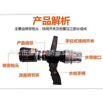 批发 65无后坐力消防水枪QLD6.0/8I/8III多功能喷雾水枪 兴化消防图5
